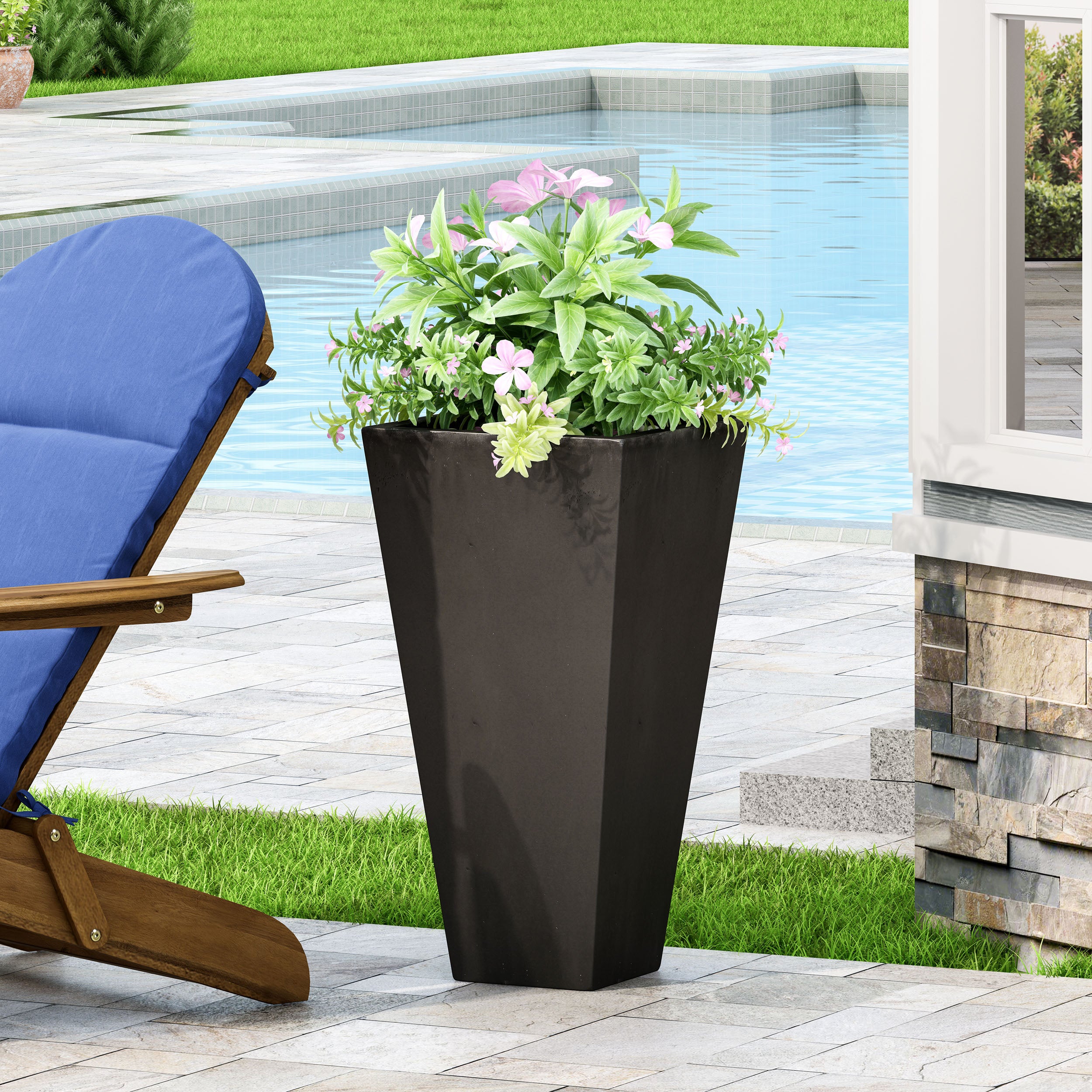 Fardeen Outdoor Modern Cast Stone Planter