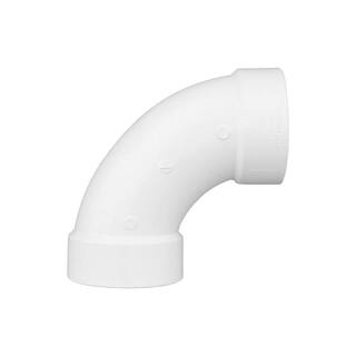 Charlotte Pipe 4 in. PVC DWV 90-Degree Hub x Hub Long Sweep Elbow PVC003041200HD