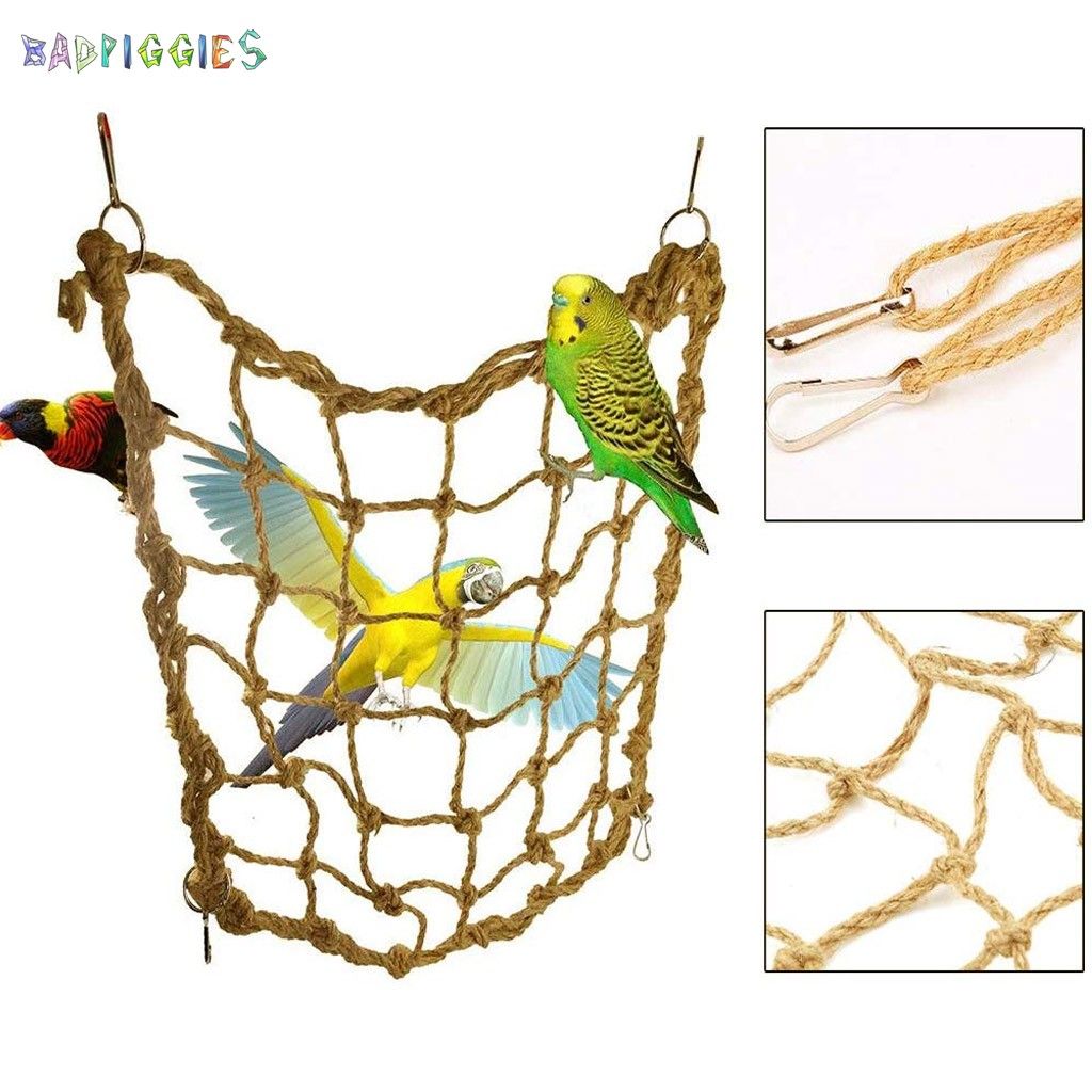 BadPiggies Pet Parrot Perch Bird Climbing Net Jungle Fever Swing Rope Animals Ladder Toys (19.7