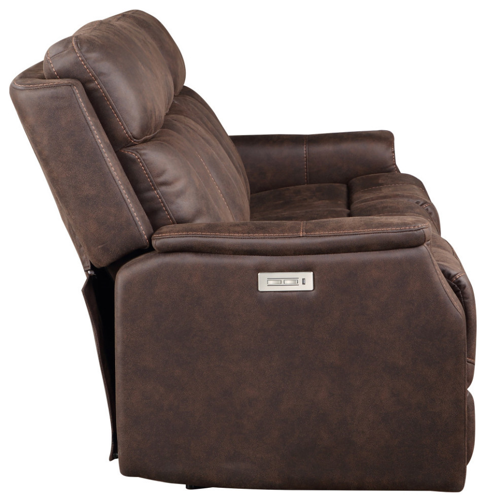 Valencia Power Recliner Sofa Walnut   Contemporary   Sofas   by Steve Silver  Houzz