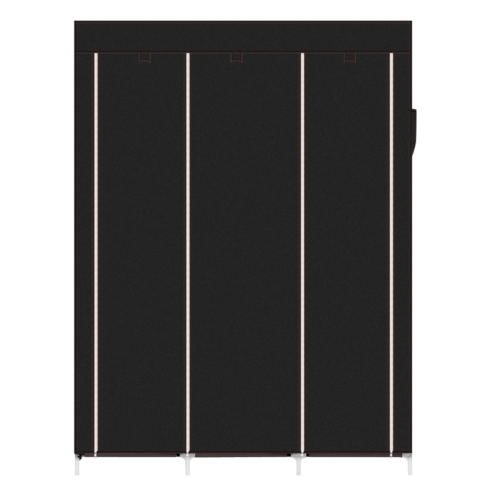 UBesGoo 10 Shelves Portable Closet Wardrobe Non-woven Fabric Clothes Rack, Black