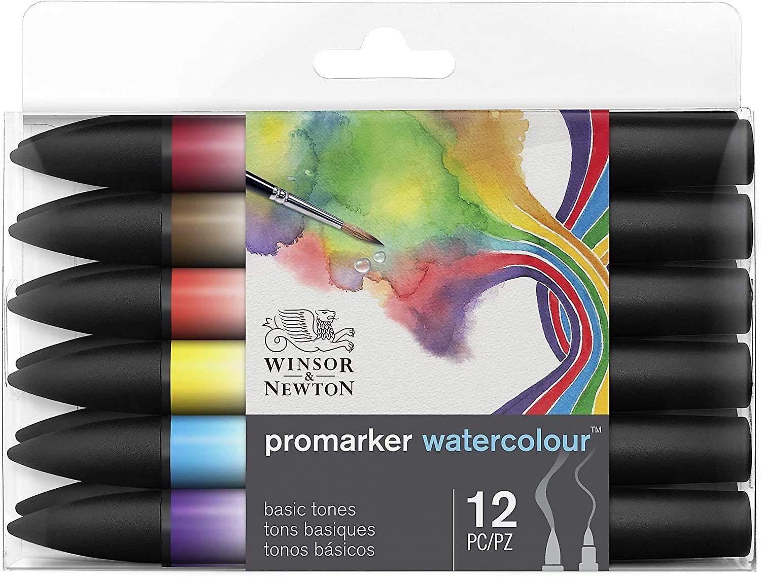 Winsor and newton promarker watercolour set 12 basic tones，0290165