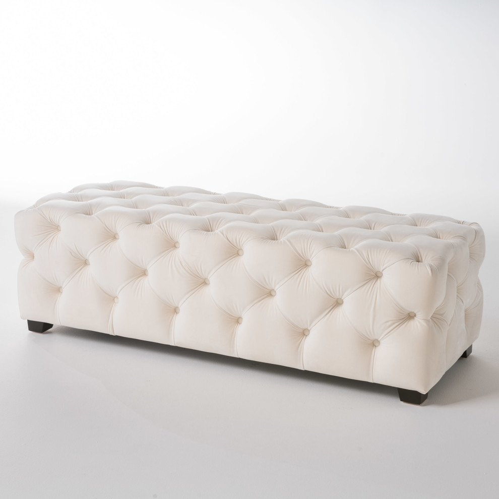 GDF Studio Provence TModern Glam Tufted Velvet Ottoman Bench   Transitional   Footstools And Ottomans   by GDFStudio  Houzz