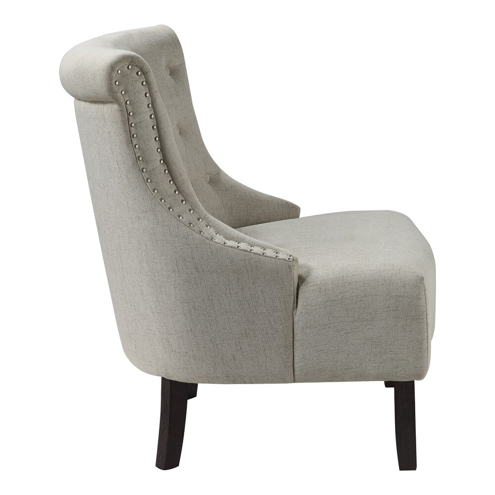 Evelyn Tufted Chair with Grey Wash Legs