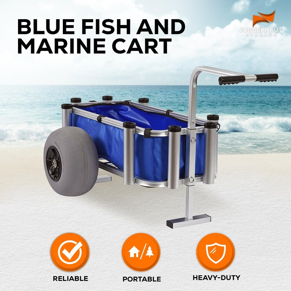 Juggernaut Storage Fishing Gear and Marine Equipment Rolling Utility Cart  Blue   28