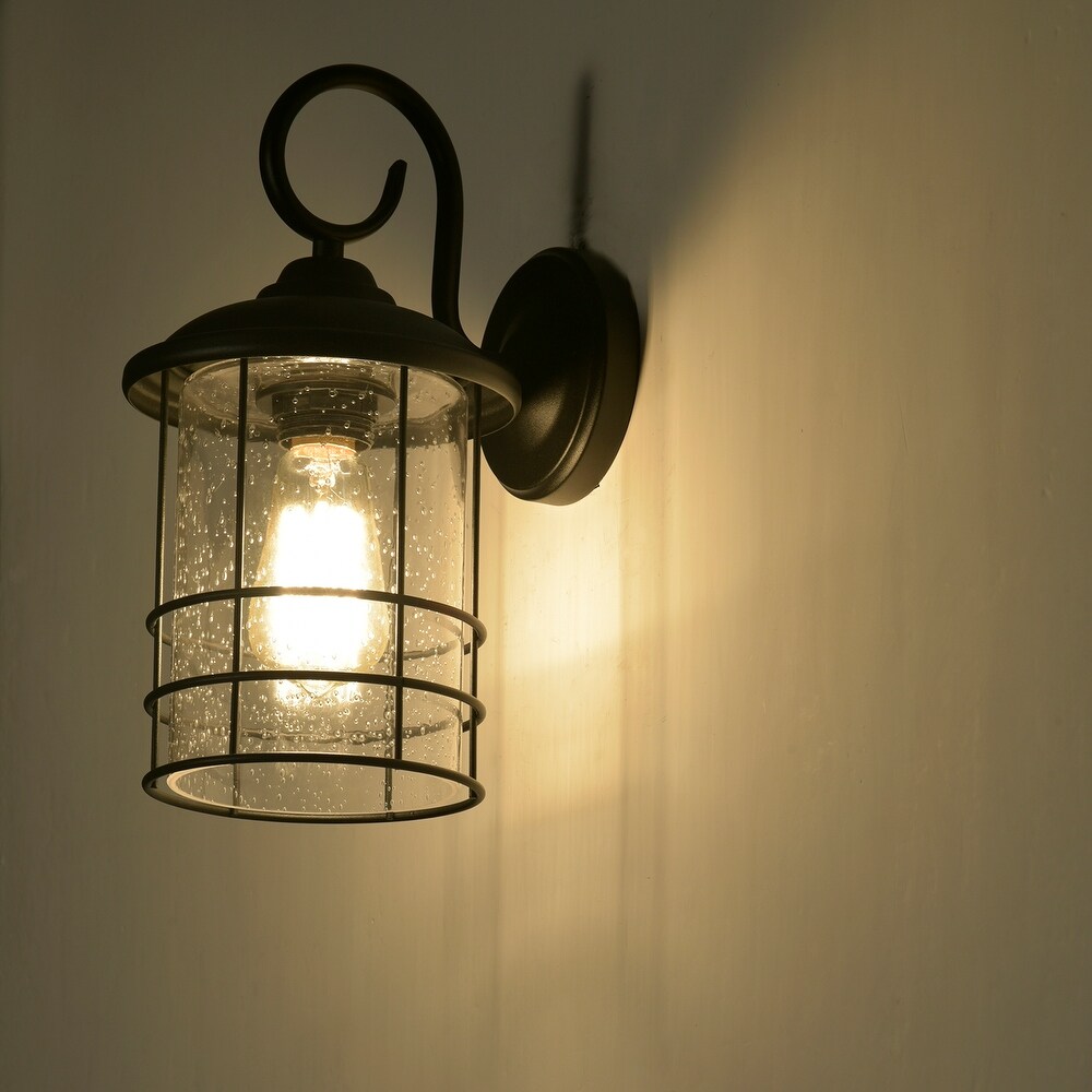 1 Light Black Outdoor Wall Mount Sconce