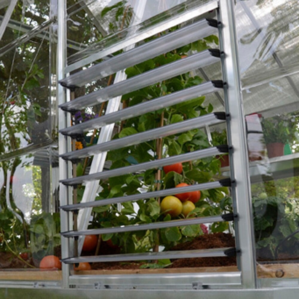 Side Louver Greenhouse Window in Silver