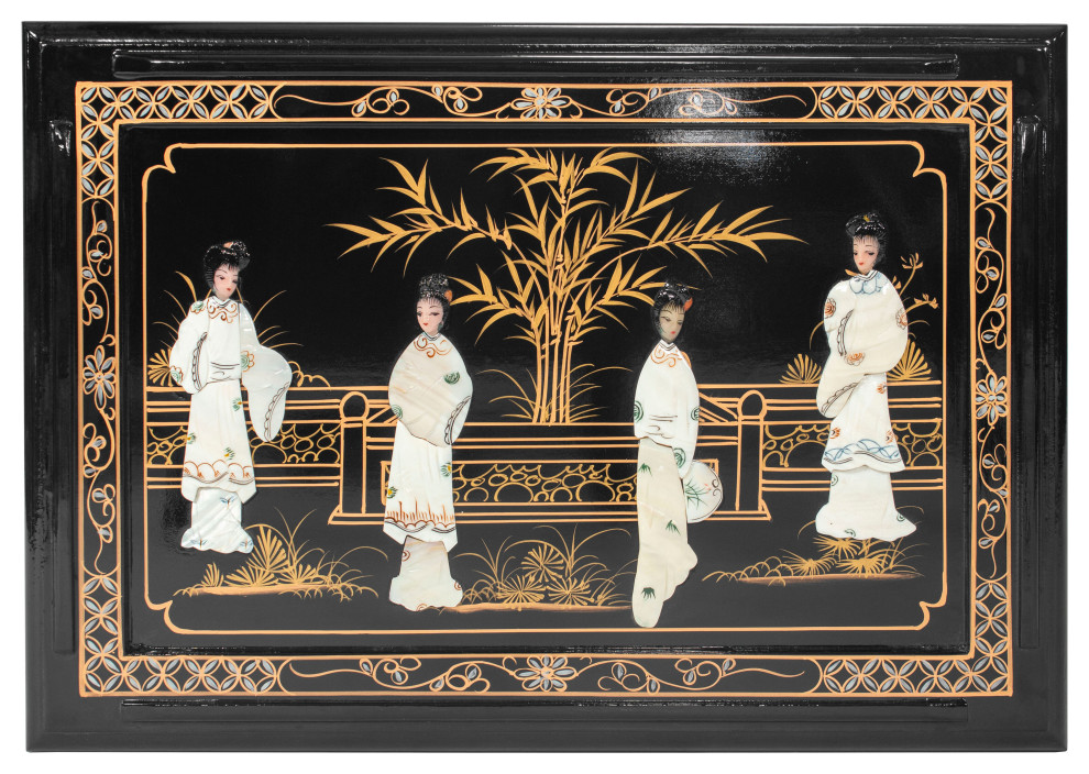 Black Lacquer Nesting Tables Royal Ladies   Asian   Coffee Table Sets   by Oriental Furniture  Houzz