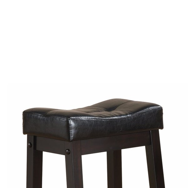 Wooden Sofie Backless Counter Height Stool， Black