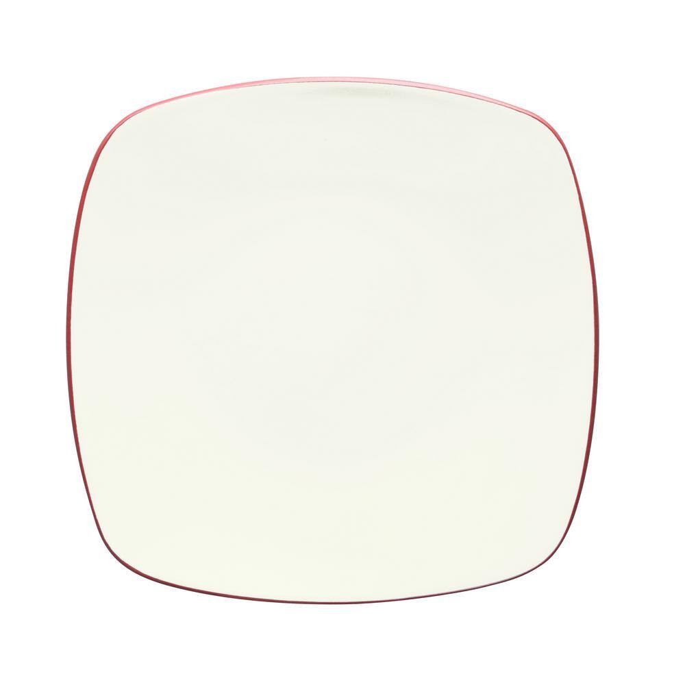 Noritake Colorwave Raspberry Red Stoneware Square Dinner Plate 10-34 in. (Set of 4) 8045-586D