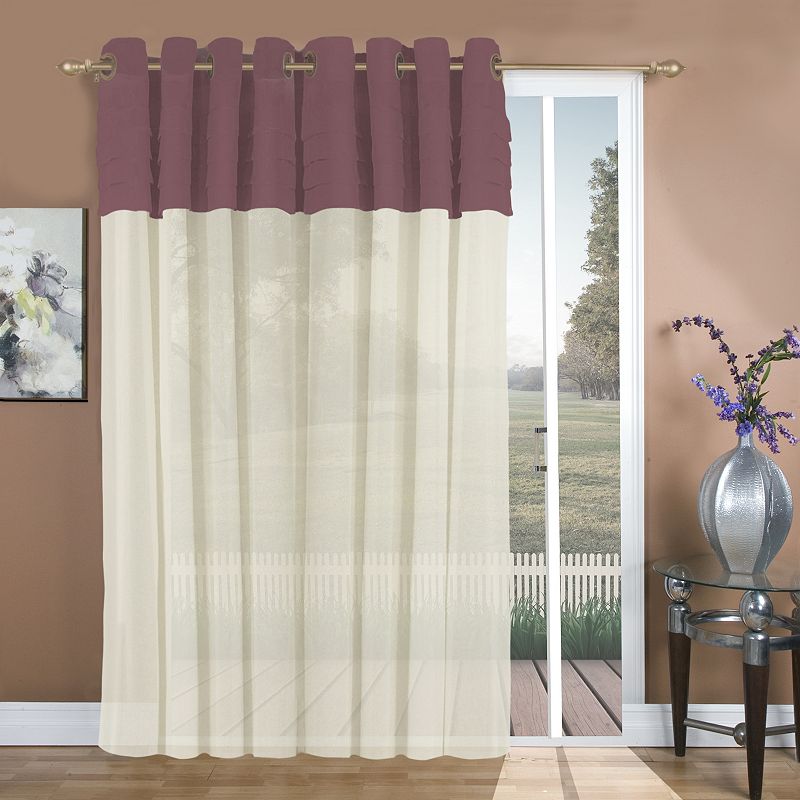 Geneva Pleated Grommet Patio Panel w/Wand