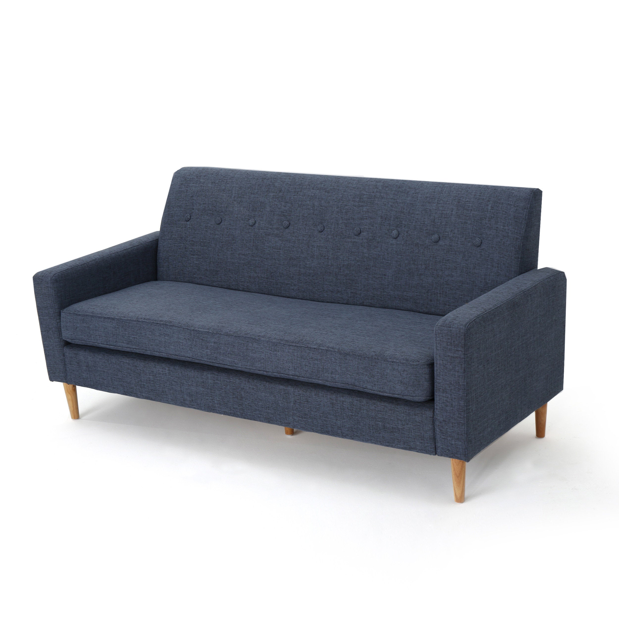 Bellamy Studios Augustine Upholstered 3 Seater Fabric Sofa, Dark Blue