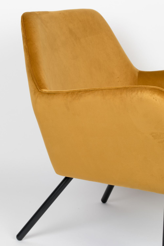 Gold Velvet Accent Chair  DF Bon   Midcentury   Armchairs And Accent Chairs   by Luxury Furnitures  Houzz