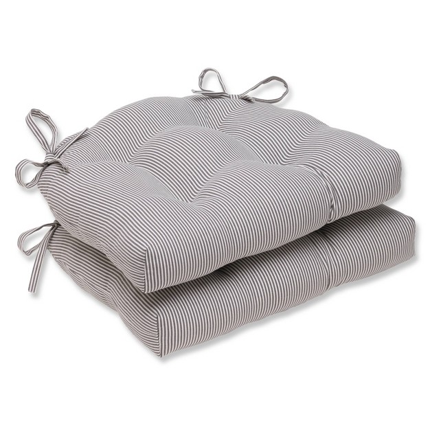 Gray Oxford Reversible Chair Pad set Of 2 16 5 quot x15 5 quot Pillow Perfect