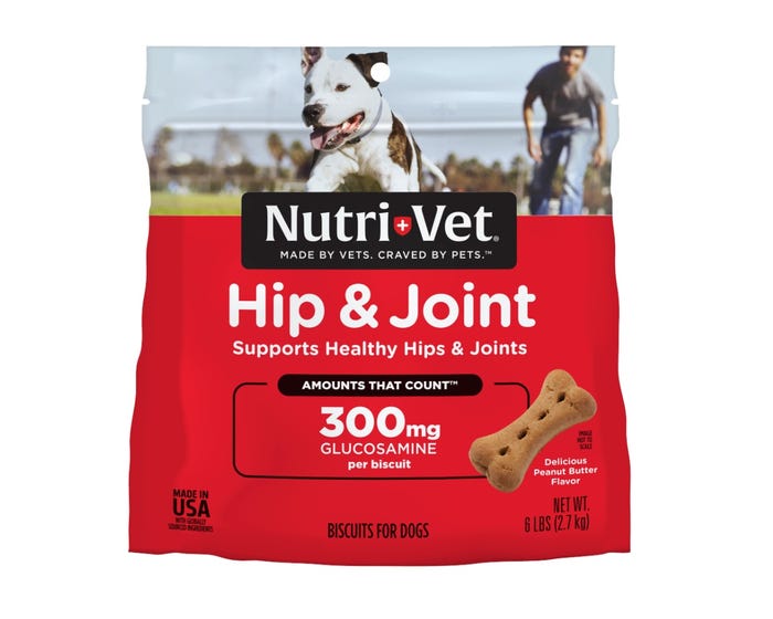 Nutri-Vet Extra Strength Hip  Joint Peanut Butter Dog Biscuits， 6 lb. Bag