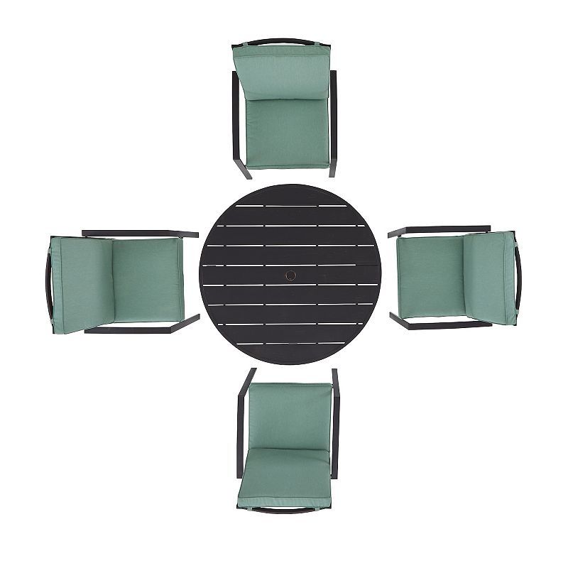 Crosley Kaplan Outdoor Round Dining Table and Chair 5-piece Set