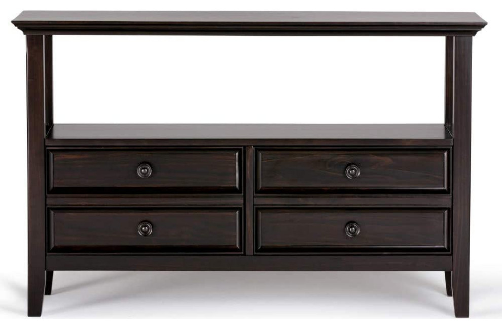 Transitional Console Table  Pine Wood Frame With Lower Drawers   Traditional   Console Tables   by Decorn  Houzz