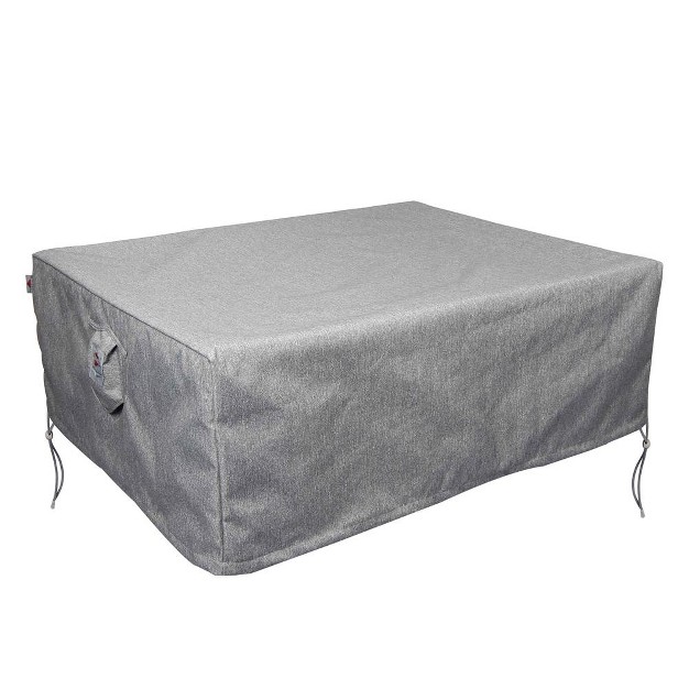 Platinum 3 layer Water Resistant Outdoor Fire Table Covers Gray Melange By Shield