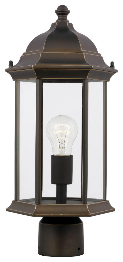 Seagull 8238651EN371  Light Outdoor Post Lantern Sea Gull Sevier Antique Bronze   Traditional   Post Lights   by Lighting and Locks  Houzz