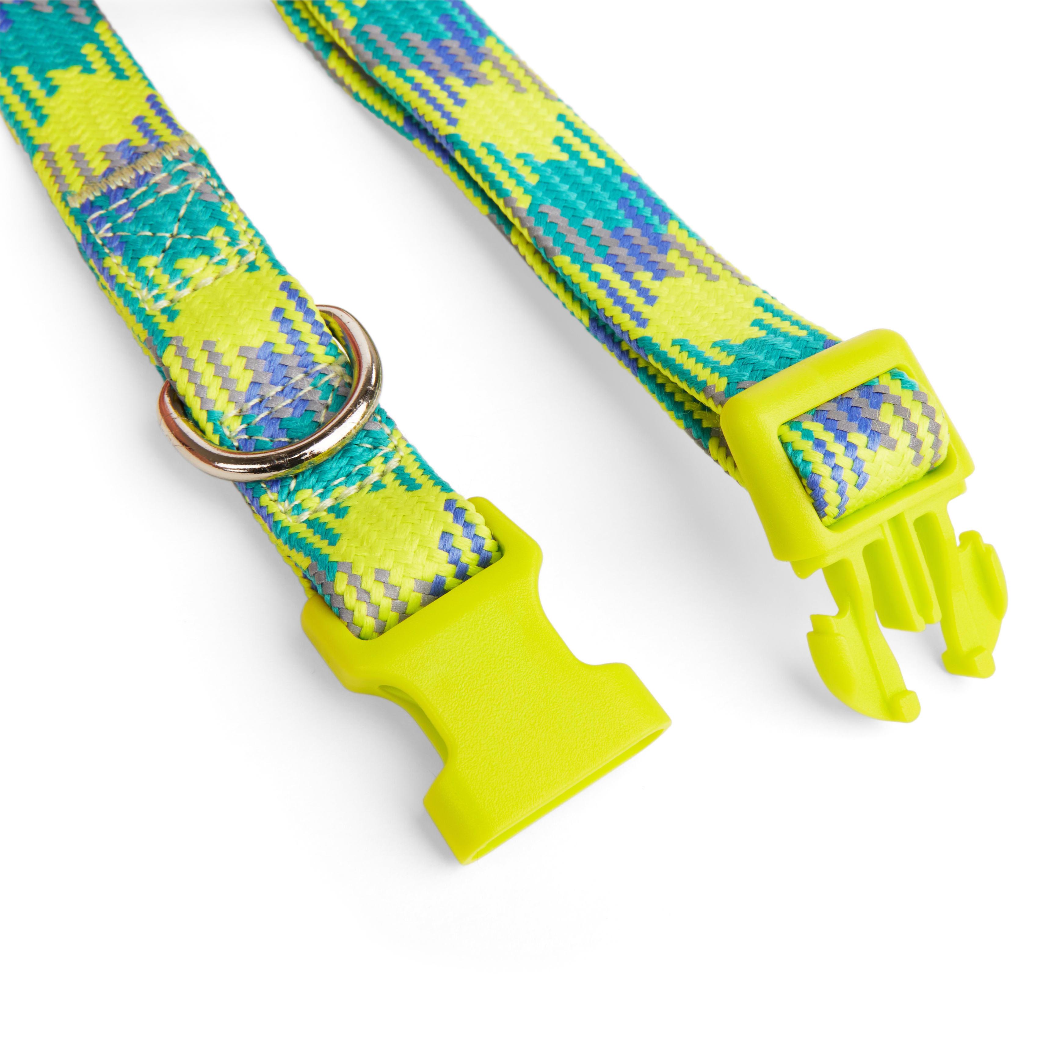 YOULY Yellow/Blue Reflective Dog Collar， Small