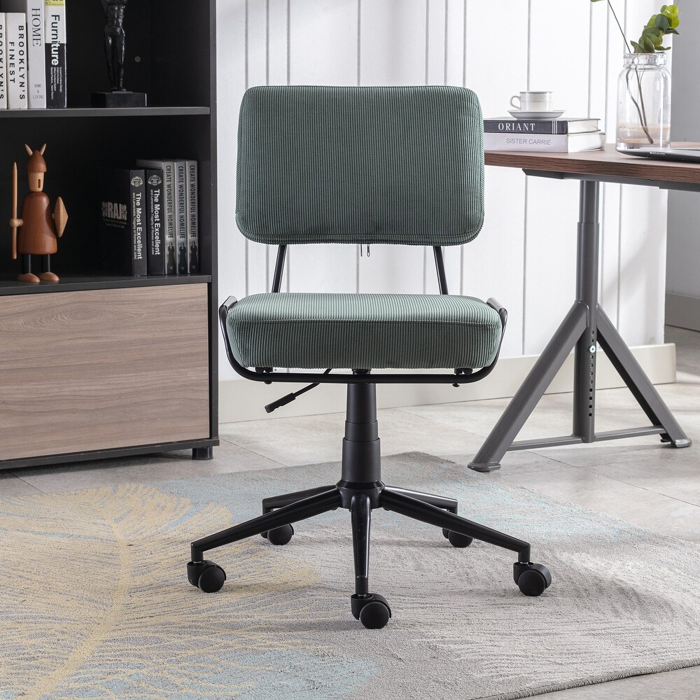 Corduroy 360 Degrees Swivel Ergonomic Chair  Modern Office Chair with Metal Base and Adjustable Height