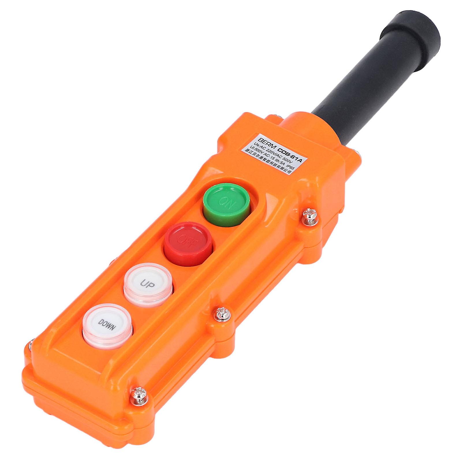 Berm Crane Push Botton Switch Rainproof Handheld Hoist Remote Control Switch 220v/500v 5a