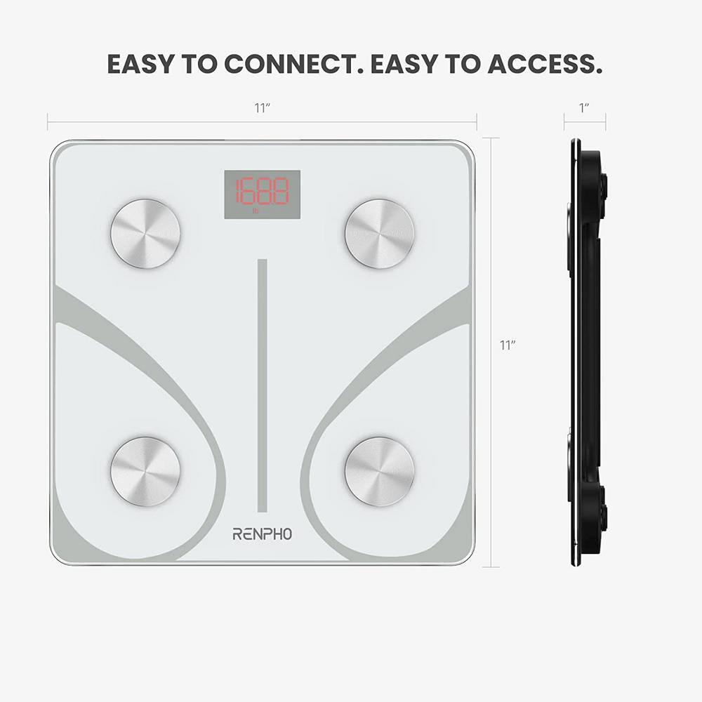 RENPHO Bluetooth Smart Body Scale with 13-Metrics in White PUS-ES-32MD-WH