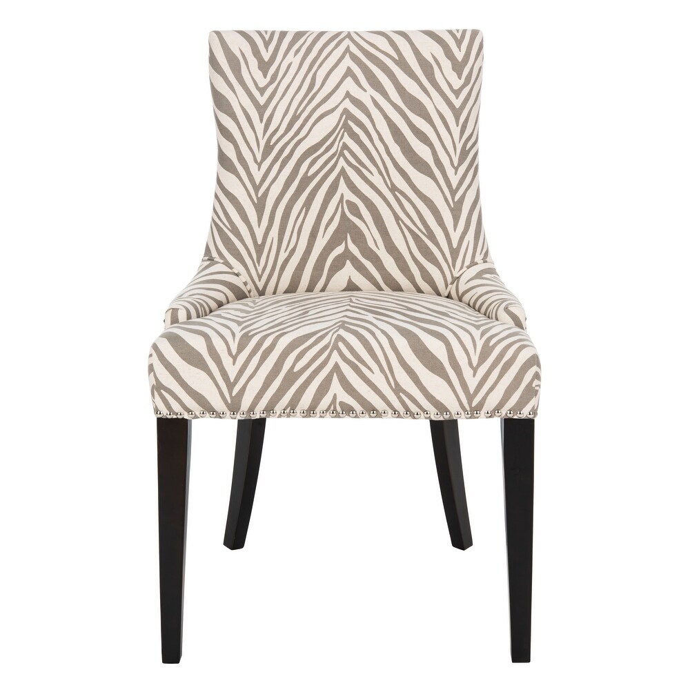 SAFAVIEH Dining Parsons Becca Zebra Grey Dining Chair   22\