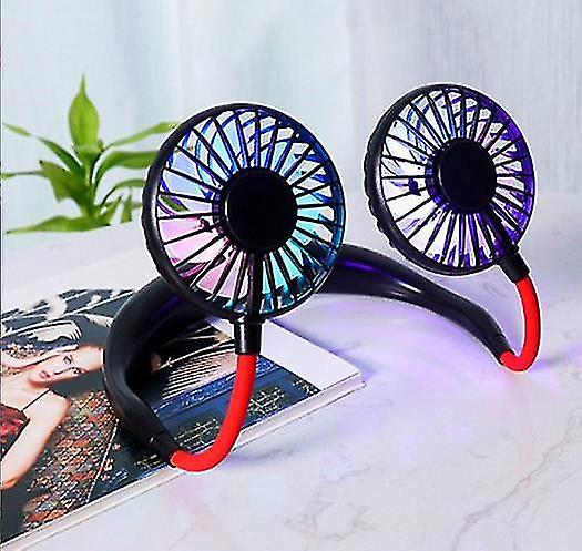 Portable Neck Fan， Personal Rechargeable Hanging Neck Sports Fan