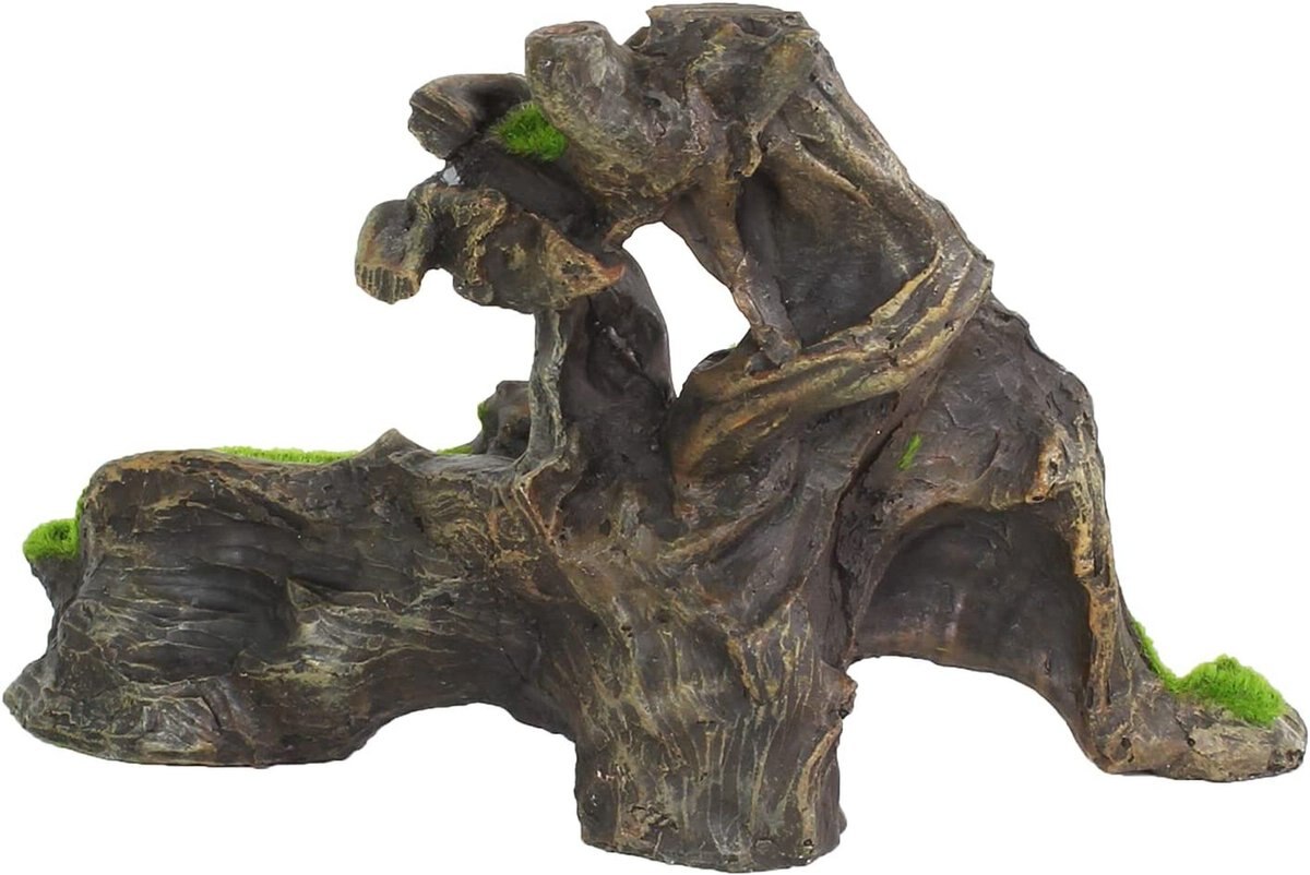 Penn-Plax Aqua-Flora 3-Piece Bundle Naturally Inspired Bogwood Fish Ornament， Multicolor