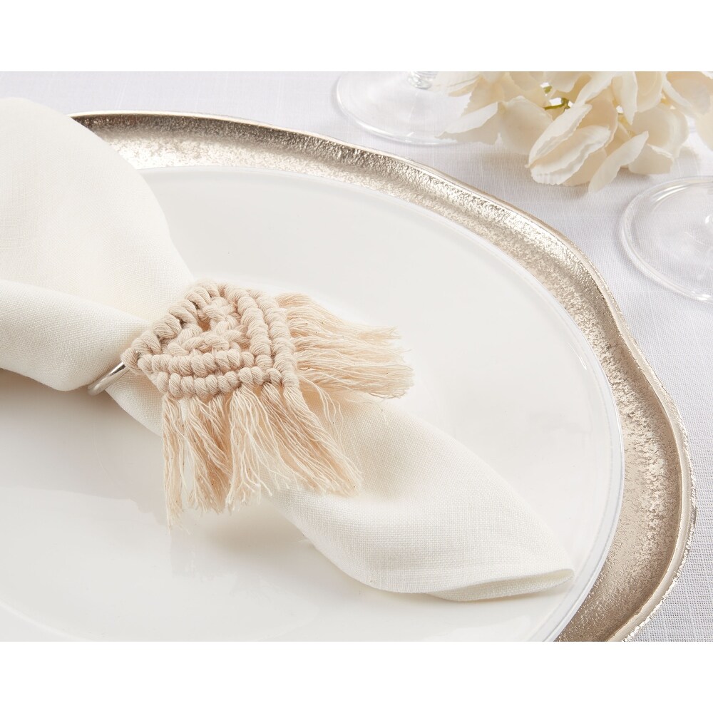 Napkin Rings With Braided Design (Set of 4)