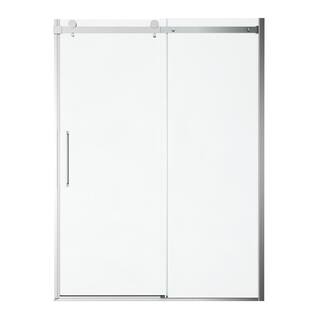 American Standard Passage 60 in. W x 72 in. H Sliding Semi-Frameless Shower Door in Chrome with Clear Glass AM801703400.213