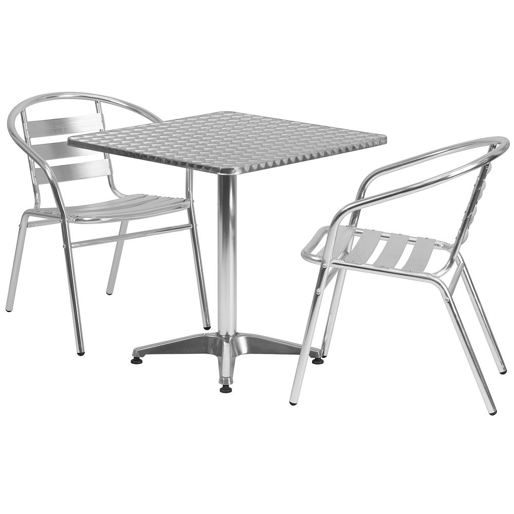 Flash Furniture Square Indoor / Outdoor Dining Table and Chair 3-piece Set