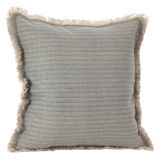 Canberra Fringed Moroccan Throw Pillow Blue gray Saro Lifestyle