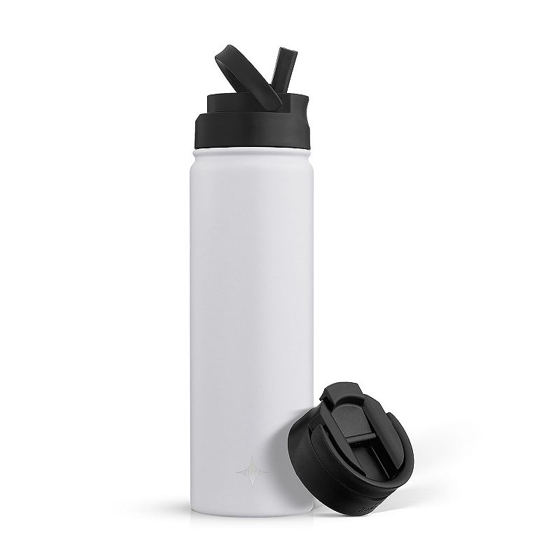 JoyJolt Triple Insulated 22-oz. Water Bottle with Flip Lid and Sport Straw Lid