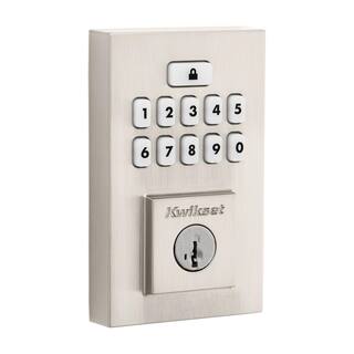 Kwikset SmartCode 260 Contemporary Satin Nickel Keypad Single Cylinder Electronic Deadbolt Featuring SmartKey Security 9260CNT15SMTRBP