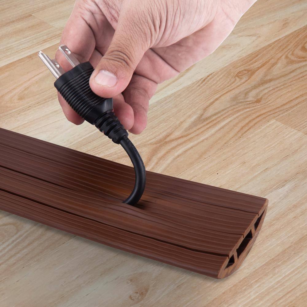 Stalwart 4 ft. 3-Channel Floor Cord Protector in Brown NNGSR107