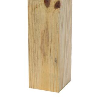 4 in. x 4 in. x 4-12 ft. Pressure-Treated Wood Double V-Groove Deck Post 143849