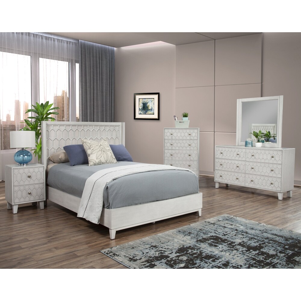 Origins by Alpine Denver Light Grey Six Drawer Wood Dresser