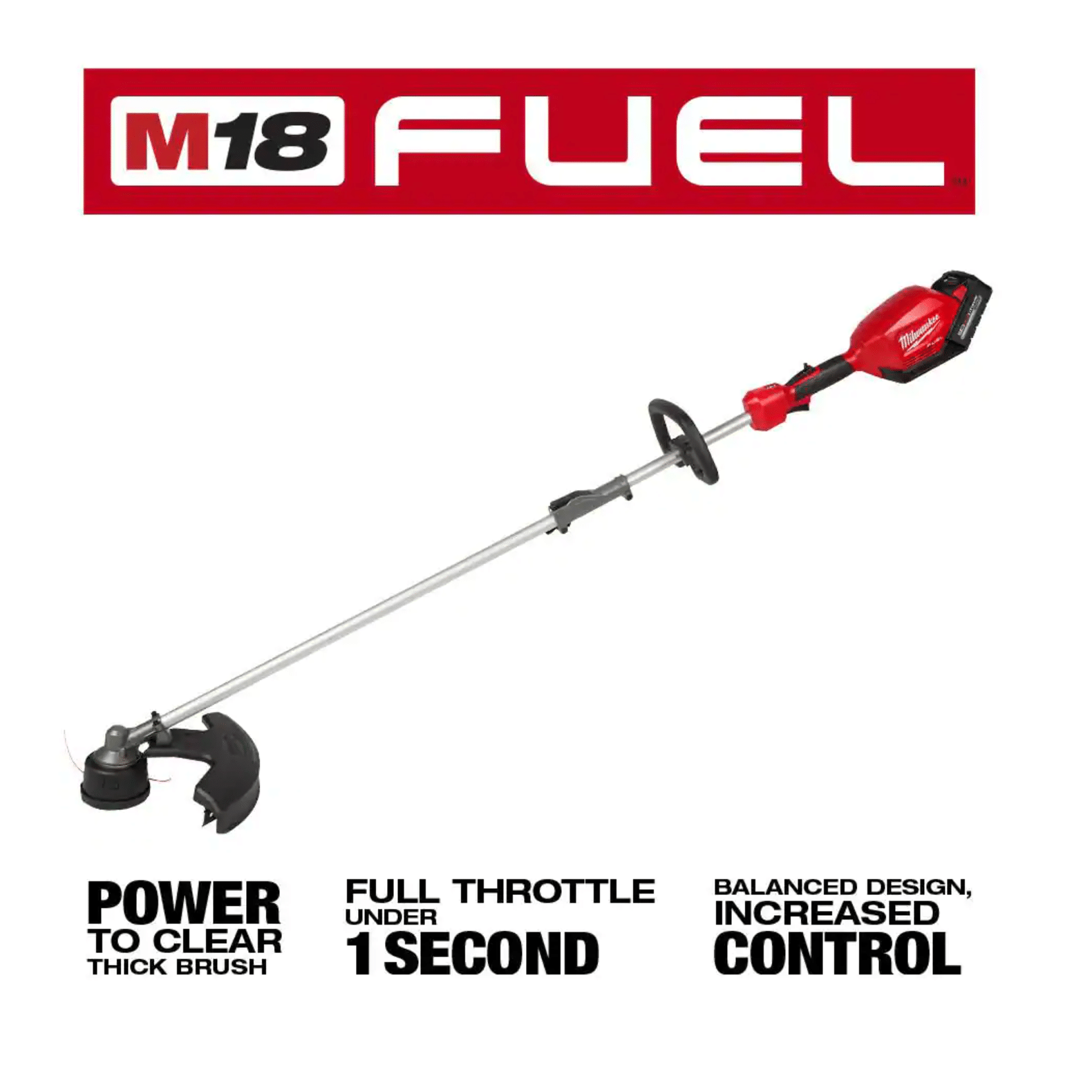 Milwaukee M18 Fuel 18V Lithium-Ion Brushless Cordless String Trimmer with Quik-Lok Attachment Capability and 8.0 Ah Battery (2825-21ST)