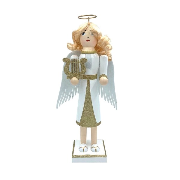 14 Angel with Harp Christmas Nutcracker