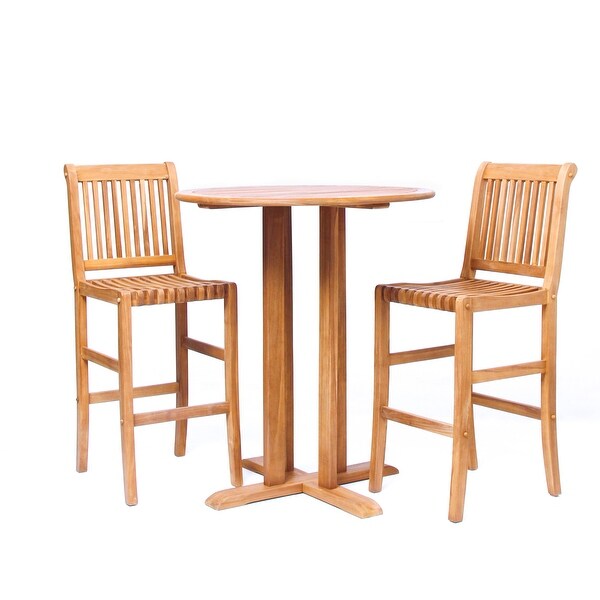 Cambridge Casual Chara Teak 3pc. Barheight Bistro Set