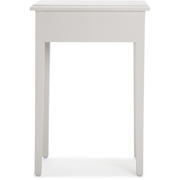 Adore Decor Jules End Table Nightstand with Drawer， Light Gray