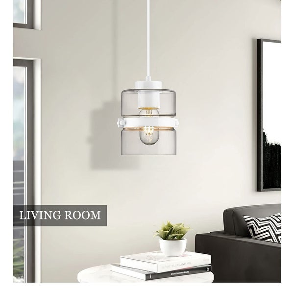 Modern Industrial Mini Pendant Light for Kitchen Island with Clear Glass Shade - 1-Light