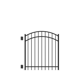 Barrette Outdoor Living Natural Reflections Standard-Duty 4 ft. W x 4 ft. H Black Aluminum Arched Pre-Assembled Fence Gate 73009462