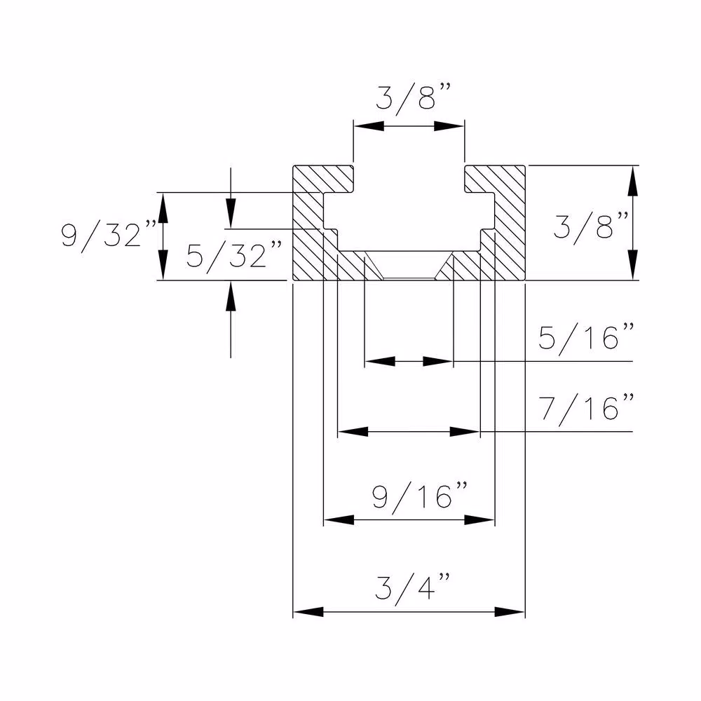 POWERTEC 48 in. Double-Cut Profile Universal T-Track with Predrilled Mounting Holes (2-Pack) and#8211; XDC Depot