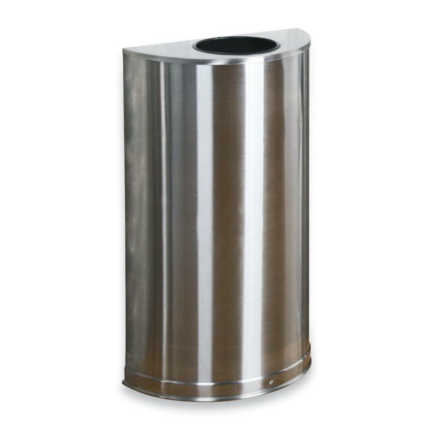 12 Gallon Half Round Steel Receptacle by Rubbermaid Commercial Products RCPSO12SSSPL