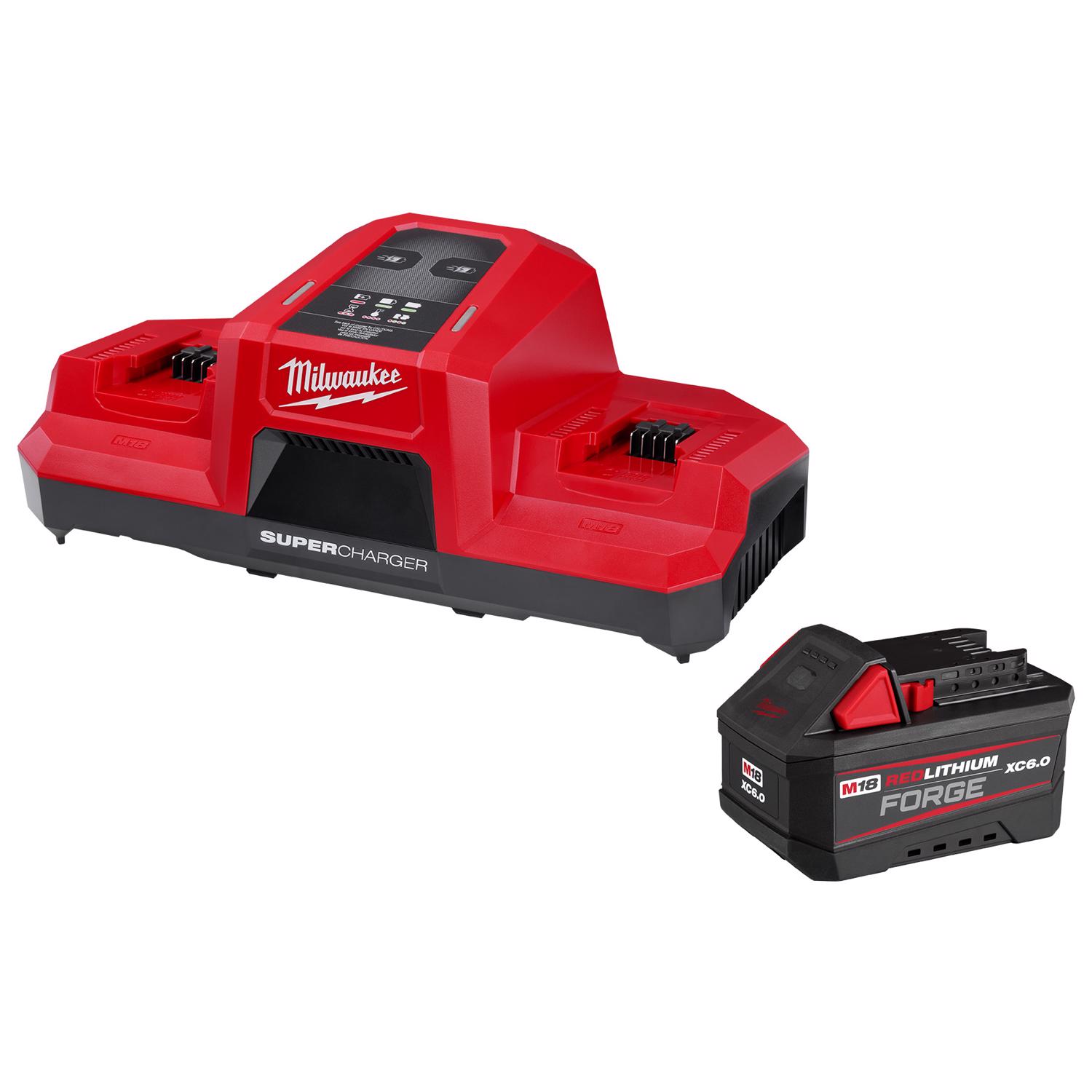 MW M18 Forge 6 Ah Lithium-Ion Battery and Charger 2 pc