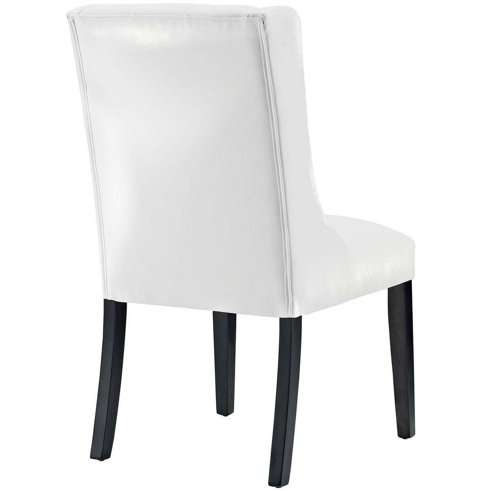 MODWAY Baronet Vinyl Dining Chair in White EEI-3923-WHI