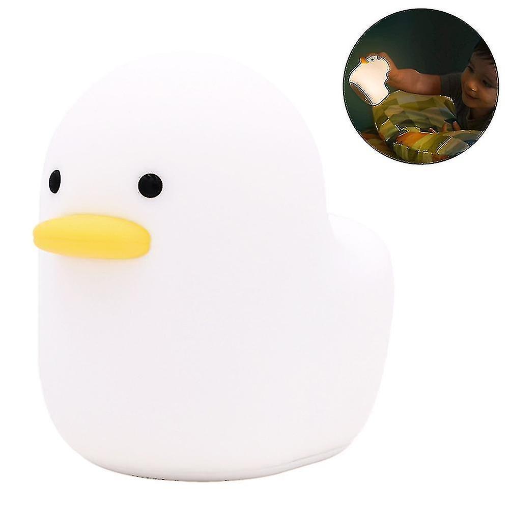 Led Duck Night Light， Cute Duck Silicone Nursery Night Light Rechargeable Table Lamp Bedside Lamp Wi